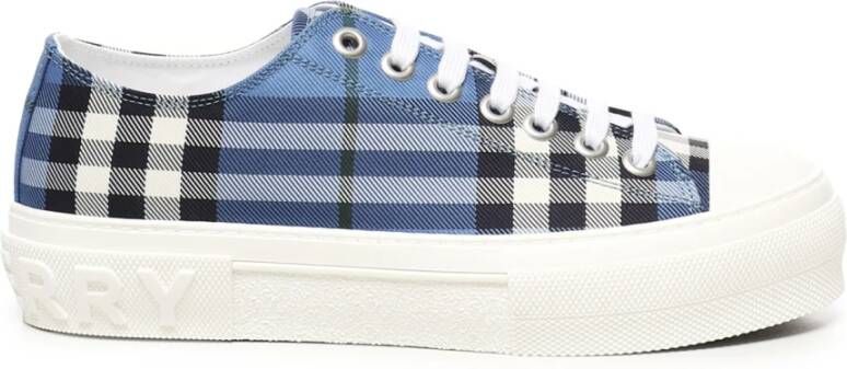Burberry Blauwe Nylon Sneakers met Logo Print