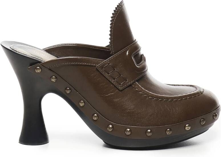 Burberry Bruine Sneakers met Houten Zool