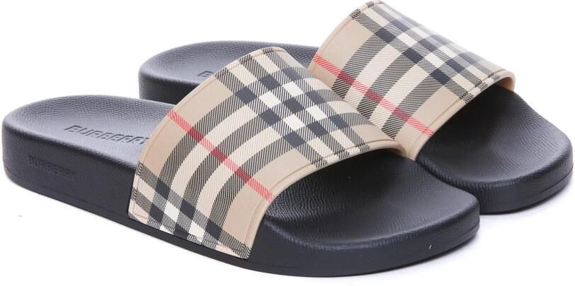 Burberry Tijdloze Check Slides voor modebewuste vrouwen Beige Dames - Foto 2