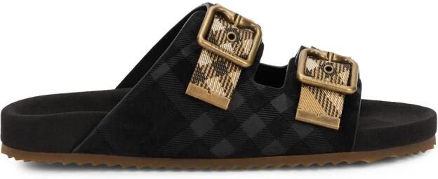 Burberry Check Detail Slide Sandalen