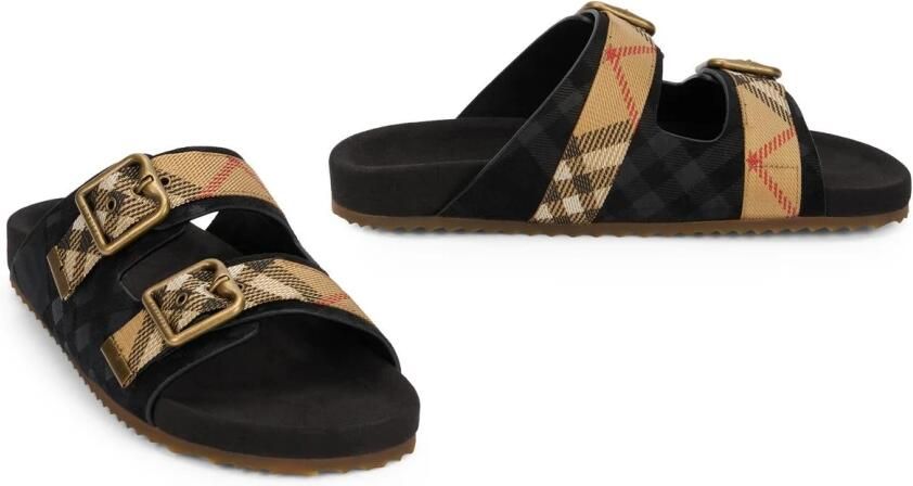 Burberry Check Detail Slide Sandalen - Foto 2
