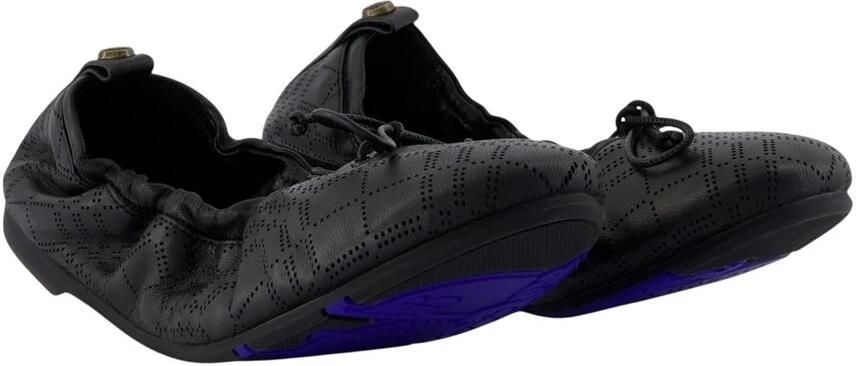 Burberry Check Leren Fawn Ballerina's - Foto 2