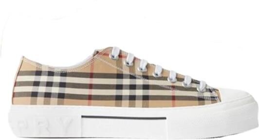 Burberry Beige Lage Sneakers met Herhaald Merkpatroon Beige Dames - Foto 10