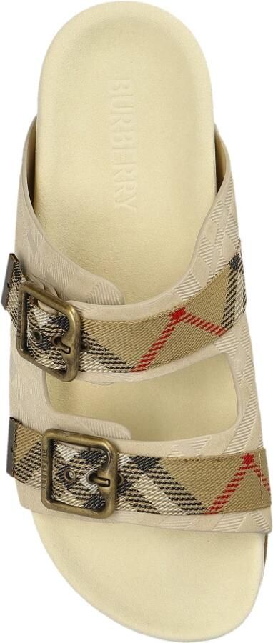 Burberry Check Suede Urchin Sandalen - Foto 2