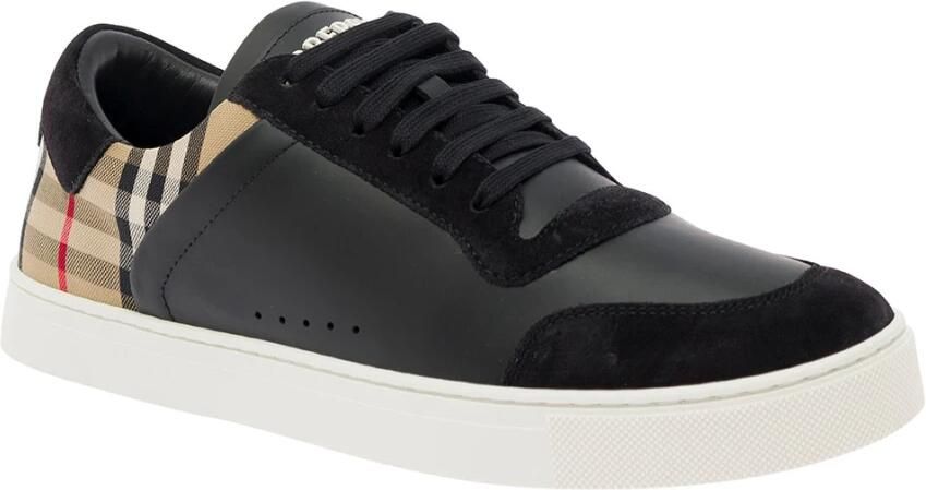 Burberry Stevie sneaker van kalfsleer met kalfssuède details