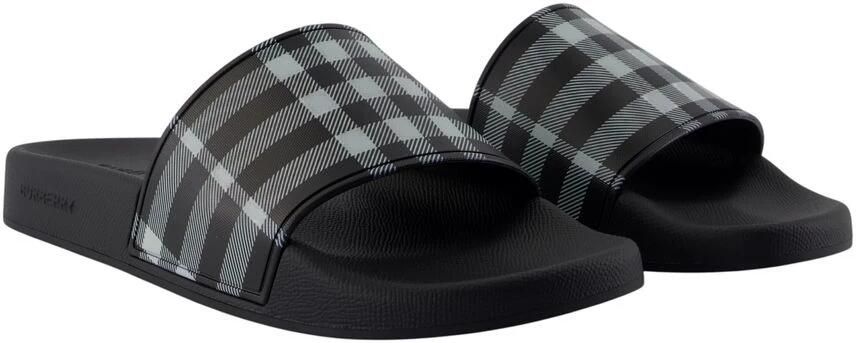 Burberry Geruite Print Zwarte Sandalen Gemaakt in Italië - Foto 3