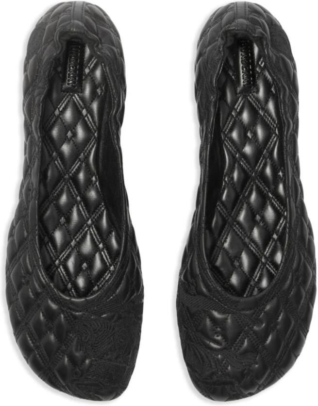 Burberry Gewatteerde Equestrian Platte Schoenen Black Dames - Foto 2