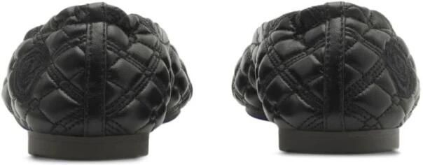 Burberry Gewatteerde Equestrian Platte Schoenen Black Dames - Foto 4