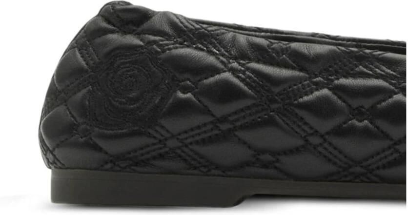 Burberry Gewatteerde Equestrian Platte Schoenen Black Dames - Foto 3