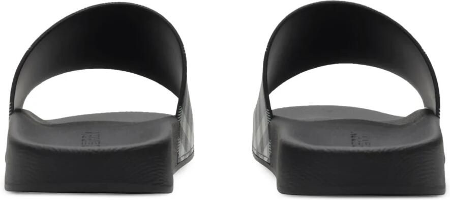 Burberry Geruite Print Zwarte Sandalen Gemaakt in Italië - Foto 2