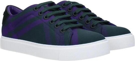 Burberry Groene Geruite Stoffen Sneakers met Achterlogo - Foto 3