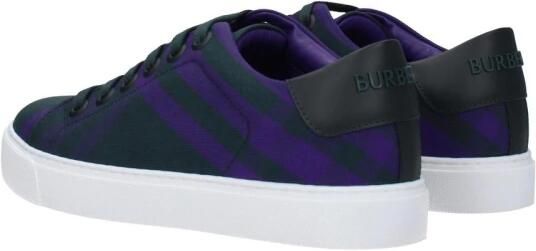 Burberry Groene Geruite Stoffen Sneakers met Achterlogo - Foto 2