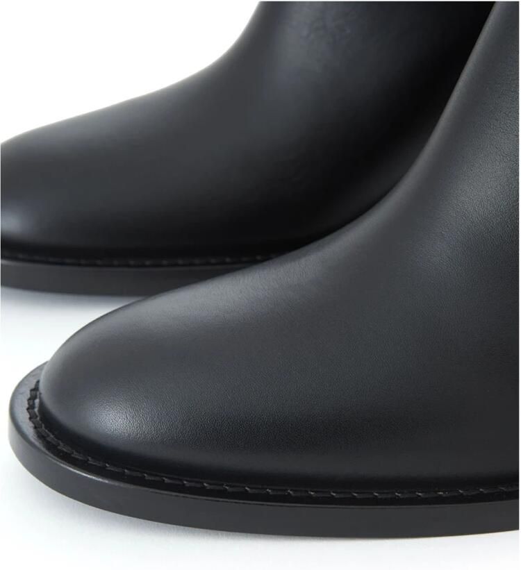 Burberry Zwarte Leren Enkellaarzen met Gespsluiting Black Dames