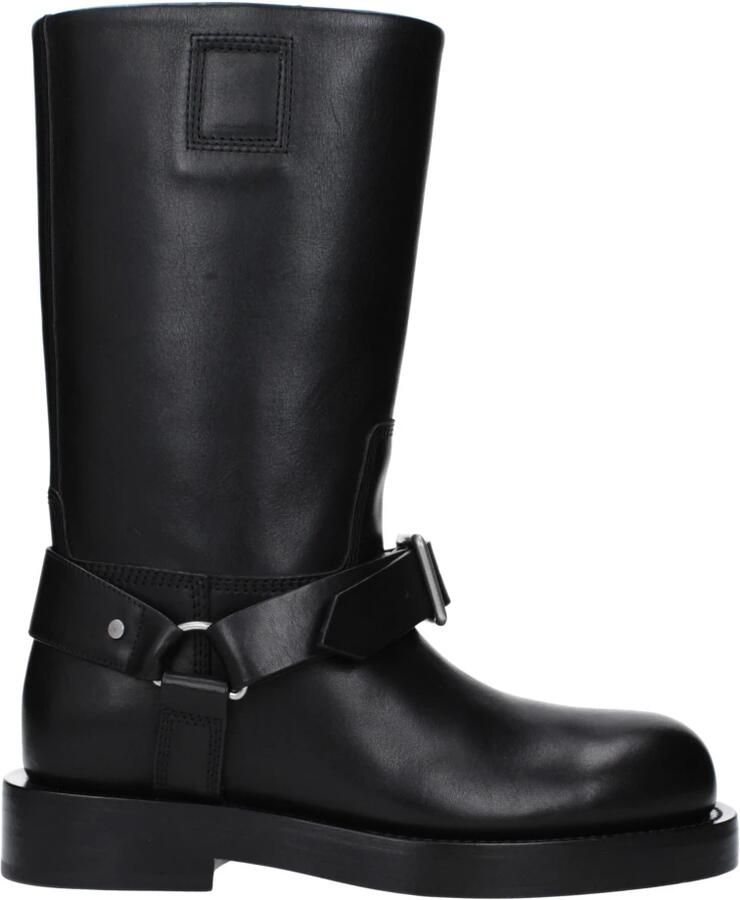 Burberry Zwarte leren laarzen met gespsluiting