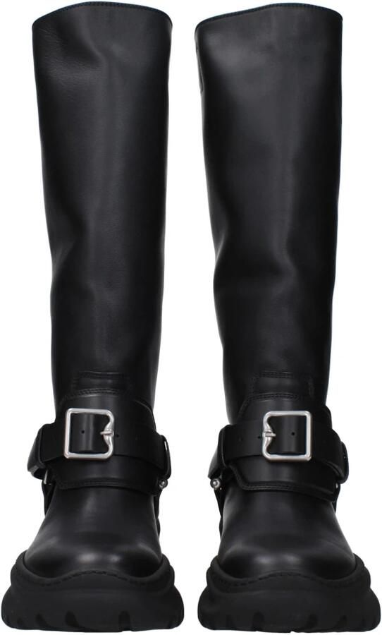 Burberry Italiaanse Leren Hoge Laarzen Black Dames - Foto 3
