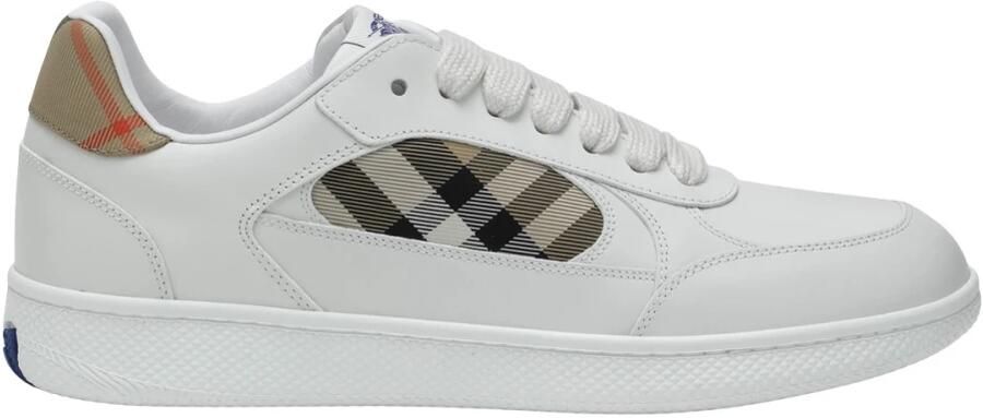 Burberry Leren Terrace sneakers met ruitjesmotief