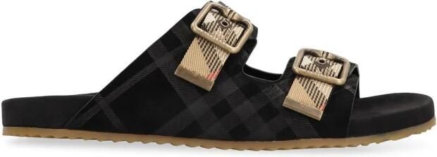 Burberry Plaid Buckle Slide Sandalen