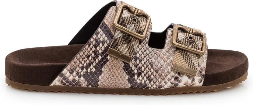 Burberry Python-print leren Urchin sandalen
