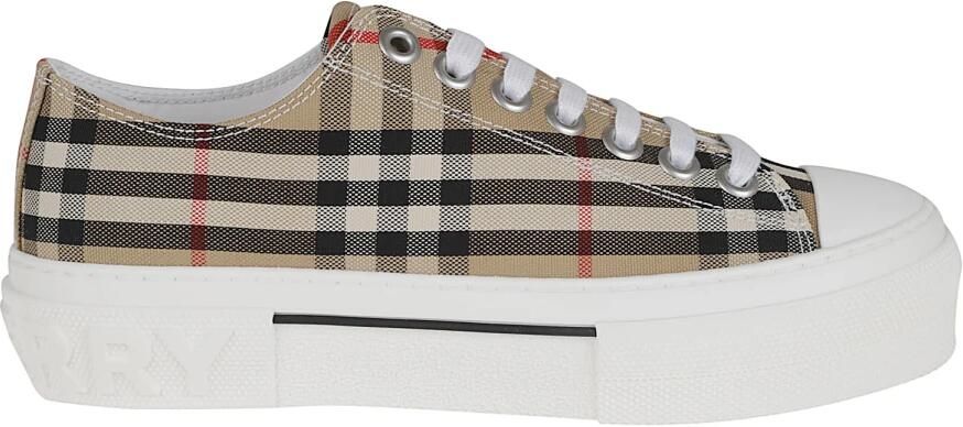 Burberry Beige Lage Sneakers met Herhaald Merkpatroon Beige Dames - Foto 6