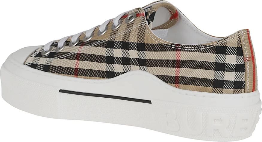 Burberry Beige Lage Sneakers met Herhaald Merkpatroon Beige Dames - Foto 3