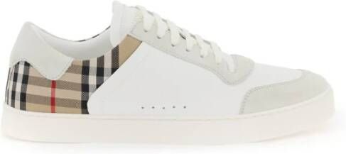 Burberry Check Leren Sneakers White Heren