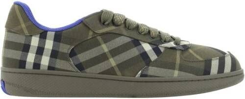 Burberry Check Sneakers Vetersluiting Ronde Neus Platte Zool