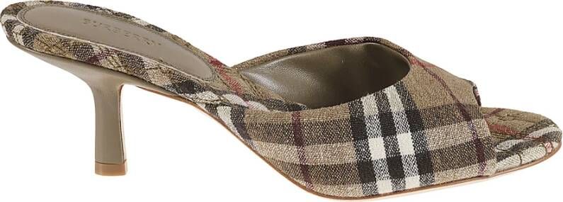Burberry Elegante Hak Muiltje Geruite Schoenen
