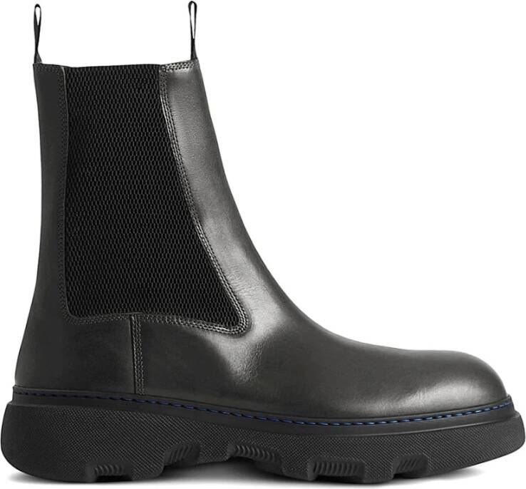 Burberry Leren Chelsea laarzen met elastische inzetstukken Black Heren
