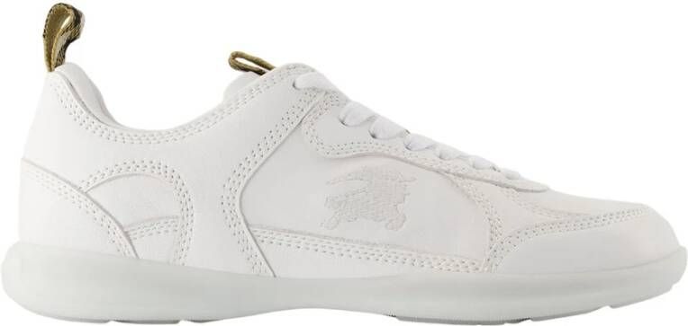 Burberry Geborduurde Leren Sneakers Wit