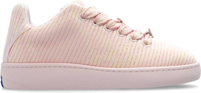 Burberry Geruite Gebreide Box sneakers Pink Dames