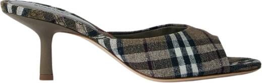 Burberry Sandalen Open-Toe Plaid Sandals With Cross-Over Straps in beige