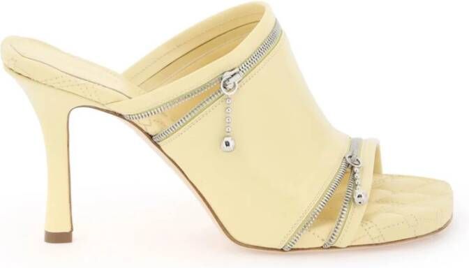 Burberry Heeled Mules Yellow Dames