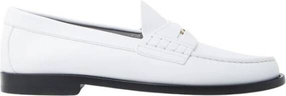 Burberry Italiaanse leren loafers met pennyband White Dames