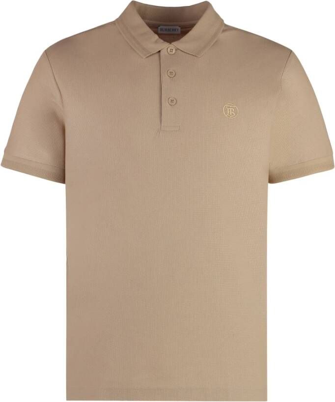 Burberry Katoenen polo shirt met geribbelde boorden