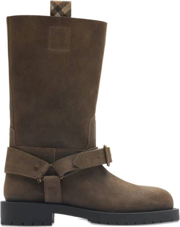 Burberry Koffiebruine Schoenen Dubbele Treklip