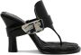 Burberry Leren Bay Sandalen Black Dames - Thumbnail 1