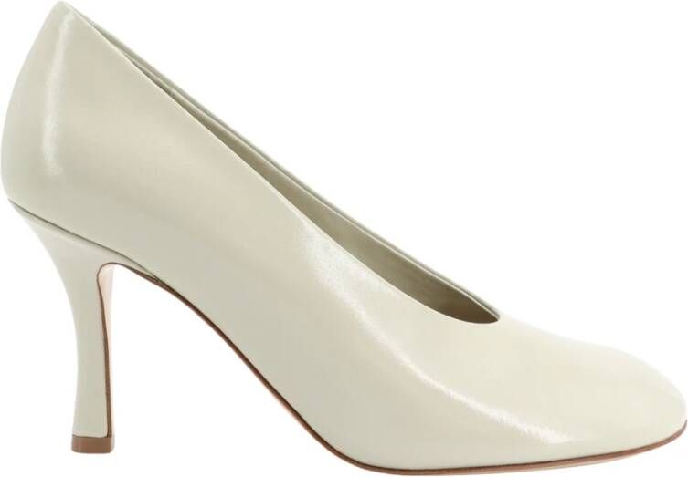 Burberry Ronde neus Stiletto hak Leren dÃ©colletÃ© White Dames