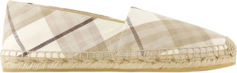 Burberry Linnen Espadrilles Beige Ronde Neus