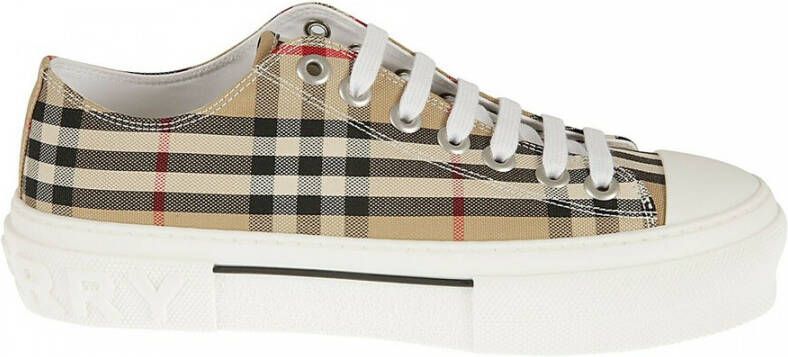 Burberry Beige Lage Sneakers met Herhaald Merkpatroon Beige Dames - Foto 6