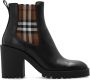 Burberry Slip-on Zwarte Laarzen met Check Inzetstukken Black Dames - Thumbnail 1