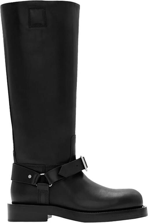 Burberry Italiaanse Leren Hoge Laarzen Black Dames