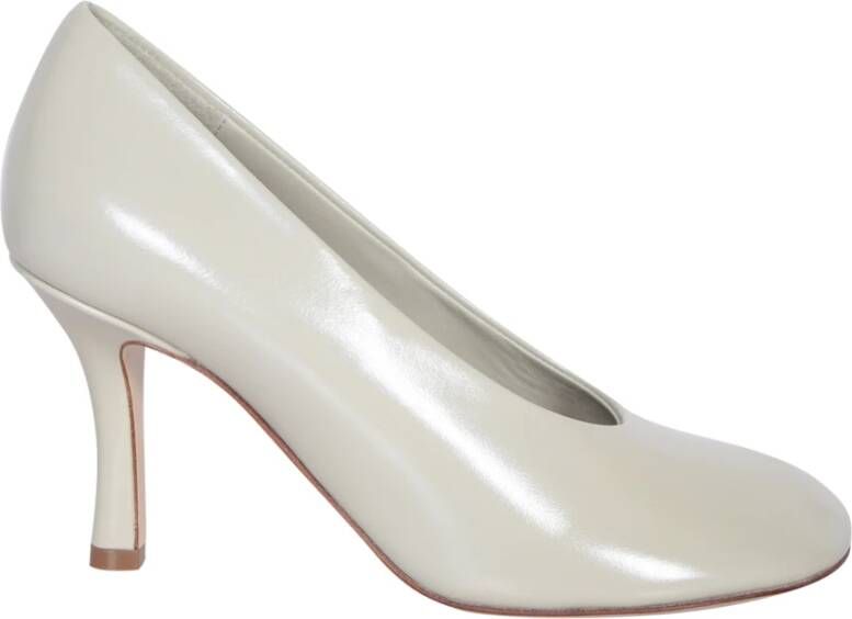 Burberry Ronde neus Stiletto hak Leren dÃ©colletÃ© White Dames