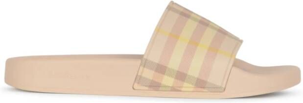 Burberry Roze Check Slip-On Sandalen