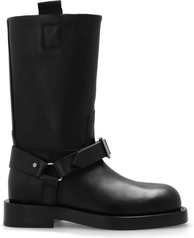 Burberry Saddle motorlaarzen Zwart Dames
