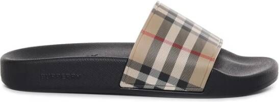 Burberry Tijdloze Check Slides voor modebewuste vrouwen Beige Dames