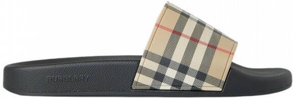 Burberry Tijdloze Check Slides voor modebewuste Beige