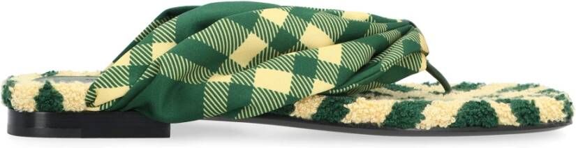 Burberry Groene Geruite Sandalen Green Dames