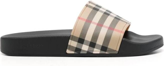 Burberry Tijdloze Check Slides voor modebewuste vrouwen Beige Dames