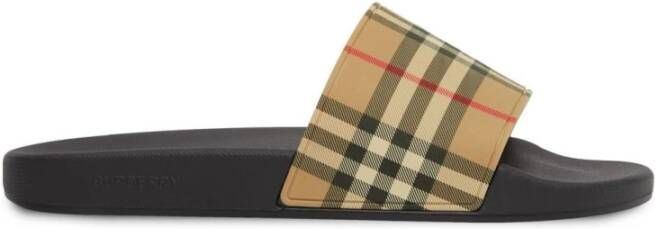 Burberry Vintage Check Patroon Ronde Neus Schoenen Beige Heren