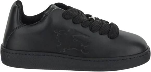 Burberry Zwarte Leren Box Sneakers Verhoogde Stijl Black